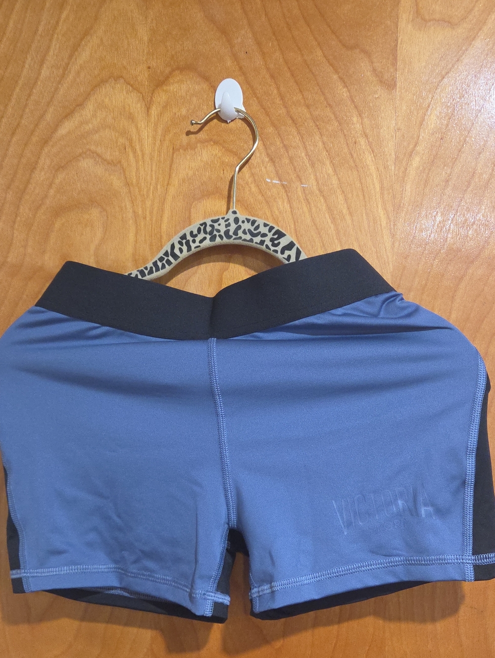 Victoria Blue Performance Bike Shorts with Black Waistband